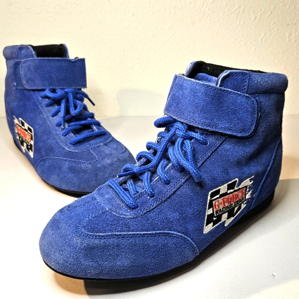Mens Racing Shoes G-Force 235 Shoes Size 9 SFI 3.3/5 Mid-Top Boot Blue Race Grip